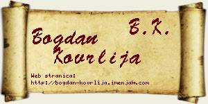 Bogdan Kovrlija vizit kartica